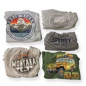 Lot Of 5 Mountaineering Nature Hiking Camping Vintage T's Size M/L Unisex